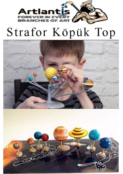 Güneş Sistemi Maketi Için Strofor Köpük Top 20 Adet Yuvarlak Strafor Top Küre Okul Deney Köpük Toplar