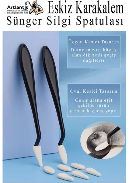 Sünger Silgi Spatulası 1 Paket Eskiz Karakalem Karıştırıcı Sünger Silici Spatula Eskiz Sileceği indirimleri