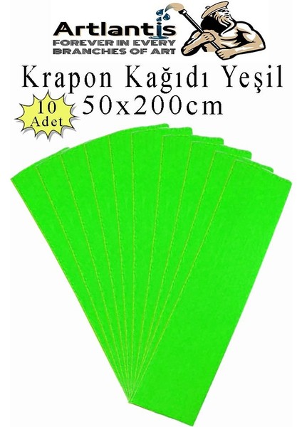 Renkli Krapon Kağıdı 50X200 cm 10 Adet Renkli Grapon Kağıdı Okul Sınıf Etkinlik Kreş Okul Öncesi Kırapon Grafon