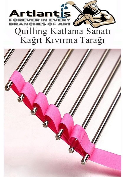 Quiling Tarağı 1 Adet Quling Kağıt Şekillendirme Tarağı Plastik Sap Metal Uç 8X15 cm fırsatları