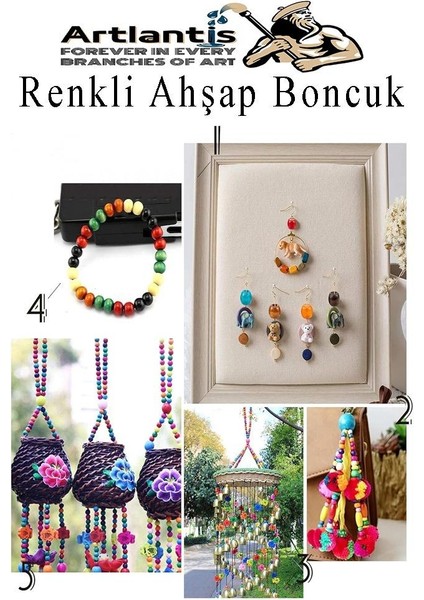 Renkli Ahşap Boncuk 10 mm 150 Adet Renkli Tahta Boncuk El Işi Okul Öncesi Kreş Anasınıfı Proje Tasarım Ödev Elişi fırsatları