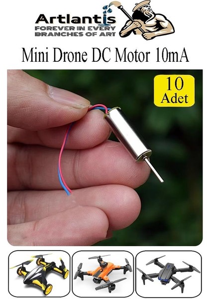 Drone Motoru Yüksek Hızlı 10 Adet Çekirdeksiz Dc Dron Motoru Güçlü Deney Okul Helikopter Uçak Mini Drone Motoru