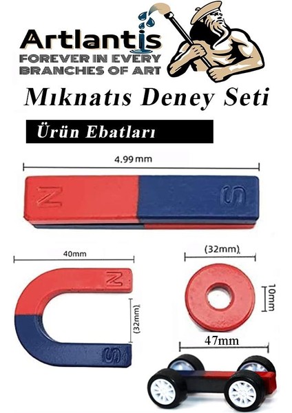 Mıknatıs Seti 10 Parça 1 Paket Deney Malzemesi Okul Projeleri Için Manyetik U I Araba Halka Mıknatıs Deney Oyun Seti
