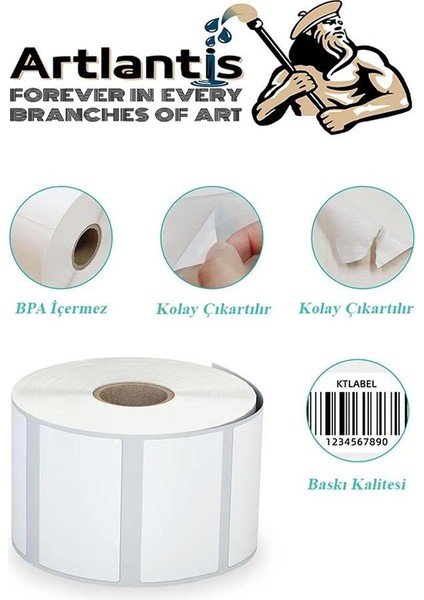 30X50 mm Barkod Etiketi Yapışkanlı 6 Adet Rulo Etiket Termal Barkot Terazi Etiketi 1000 Li Barkod Yazıcılarına Uyumludur modelleri