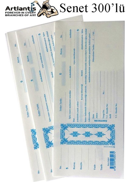 Senet Koçanı 300 Lü 1 Paket Senet Bono Borç Alacak Senedi Poşetli 12X25 cm