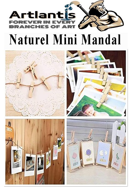 Naturel Mini Mandal Ahşap 150 Adet Renksiz Minik Mandal Dekoratif Süsleme Fotoğraf Asma Mandalı Dekarasyon fiyatları