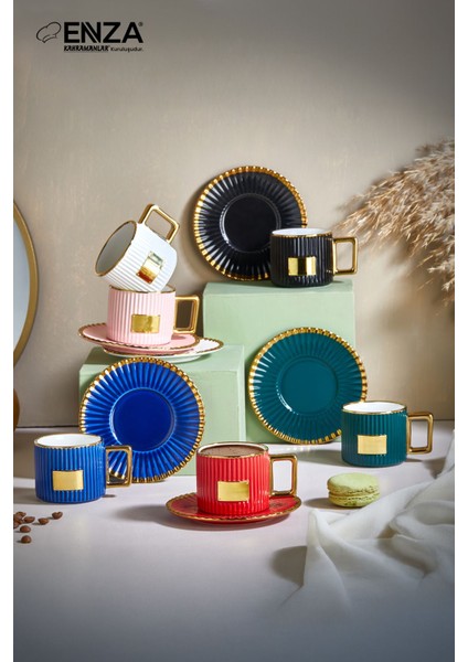 Colorful 6 Kişilik Porselen Fincan Takımı