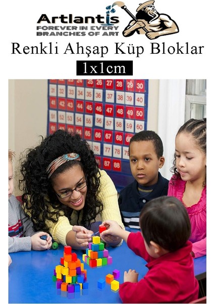 Renkli Ahşap Küp Bloklar 1X1X1CM 500 Adet Ahşap Renkli Kare Blok Eğitici Geliştirici Oyuncak Küp Matematik Birim Küpleri fırsatları