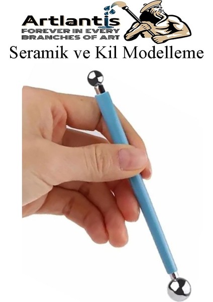 Top Uçlu Seramik ve Kil Modelleme Seti 4 Lü 1 Paket Polimer Kil Şekillendirme Çömlek Oyma Çiçek Marzipan Mandala Top Ütü