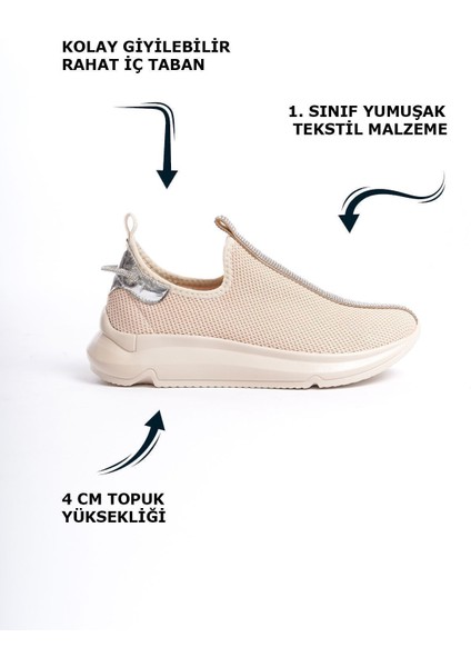 Siyah Ortadan Parlak Şerit Detaylı Yumuşak Tekstil Günlük Sneaker Kadın Spor Yürüyüş Ayakkabısı fiyatları