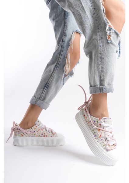 Siyah Cilt Süet Parlak Taş Detaylı Bağcıklı Yüksek Taban Günlük Kadın Sneaker Spor Ayakkabı modelleri