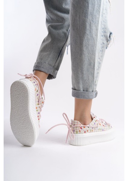 Siyah Cilt Süet Parlak Taş Detaylı Bağcıklı Yüksek Taban Günlük Kadın Sneaker Spor Ayakkabı fırsatları