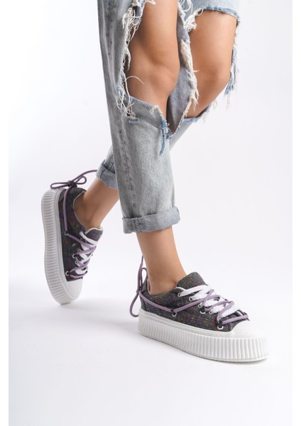 Beyaz Üstten Şerit Bağcık Detaylı Yumuşak Tekstil Rahat Günlük Sneaker Kadın Spor Yürüyüş Ayakkabısı indirimleri