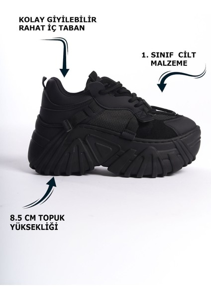 Siyah Fileli Geliştirilmiş Comfort Taban Bağcıklı Günlük Kadın Sneaker Spor Ayakkabı fiyatları