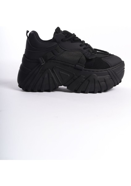 Siyah Fileli Geliştirilmiş Comfort Taban Bağcıklı Günlük Kadın Sneaker Spor Ayakkabı indirimleri