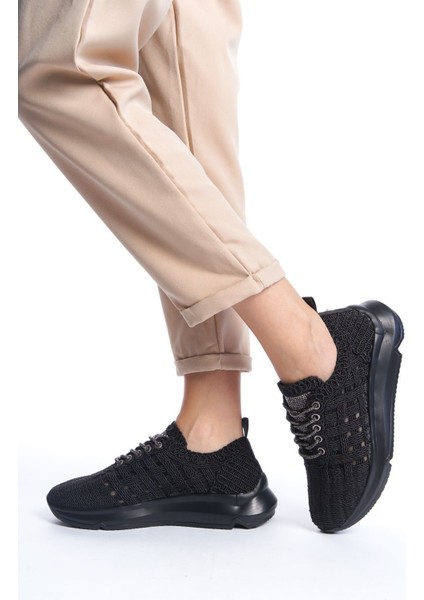 Siyah Bağcıklı Yüksek Taban Cilt Günlük Kadın Sneaker Spor Ayakkabı modelleri