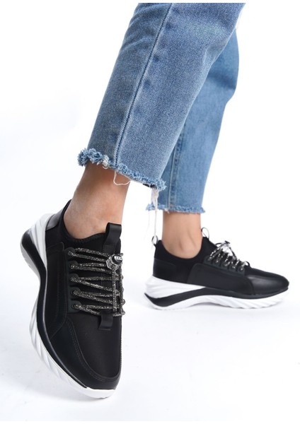 Düz Nude Çıt Çıt Detaylı Bağcıklı Günlük Kadın Sneaker Spor Ayakkabı fırsatları