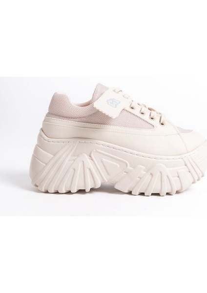 Yandan Turuncu Detaylı Beyaz Yüksek Tabanlı Rahat Bağcıklı Günlük Kadın Sneaker Spor Ayakkabı indirimleri