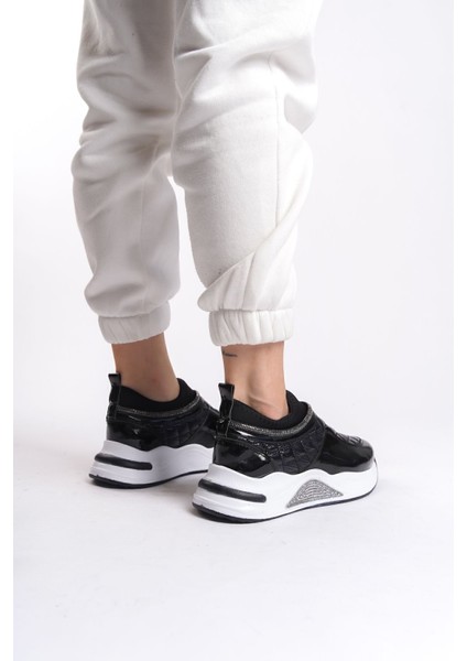 Beyaz Parlak Bağcıklı Taş Detaylı Yumuşak Tekstil Rahat Günlük Sneaker Kadın Spor Yürüyüş Ayakkabısı fırsatları