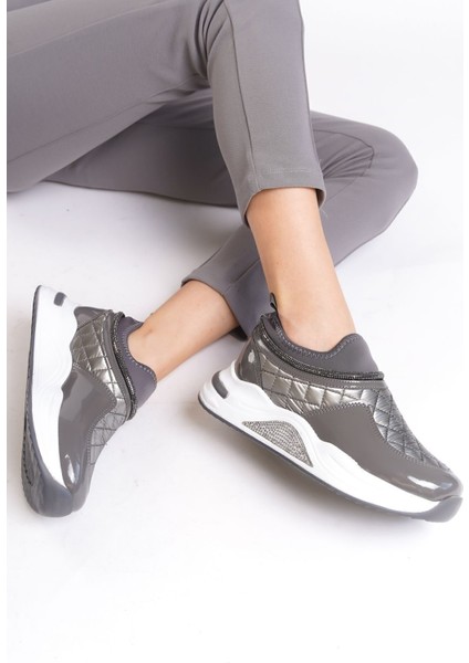 Krem Parlak Bağcıklı Taş Detaylı Yumuşak Tekstil Rahat Günlük Sneaker Kadın Spor Yürüyüş Ayakkabısı fırsatları