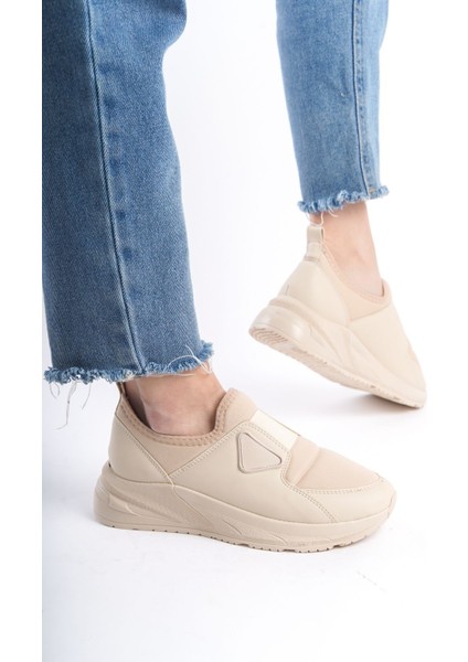 Gri Üstten Şerit Detaylı Yumuşak Tekstil Rahat Günlük Sneaker Kadın Spor Yürüyüş Ayakkabısı modelleri