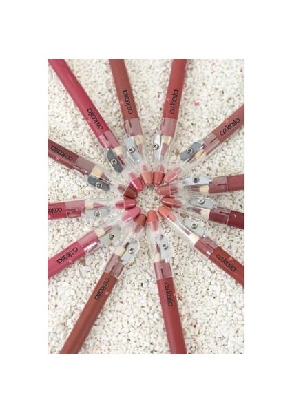 Kalın Dudak Kalemi Mat 12 Li Kalemtraşlı Waterproof Lipliner fırsatları