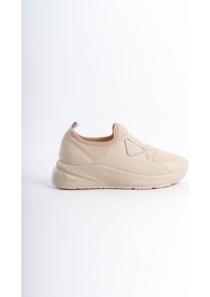 Gri Üstten Şerit Detaylı Yumuşak Tekstil Rahat Günlük Sneaker Kadın Spor Yürüyüş Ayakkabısı fırsatları