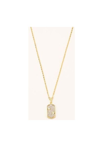 18 Ayar Altın Kaplama Gümüş Mini Kutup Yıldızı Plaka Kolye Shine Koleksiyon