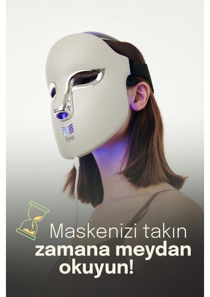 Led Light Yüz Maskesi Kırmızı, Sarı Ve Mavi Işık İle Cilt/Yüz Bakım Cihazı