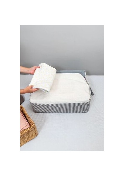 3 Adet Gri Çizgili Baza Altı Hurcu 65 x 45 x 22 cm fiyatları