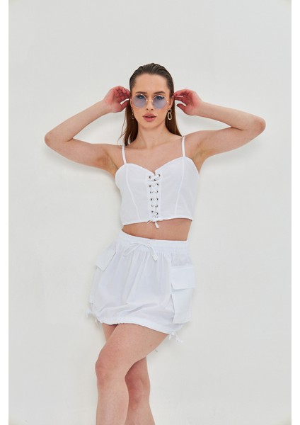 Günlük Yazlık Crop Top ve Şort Etek Takımı - Rahat & Şık indirimleri