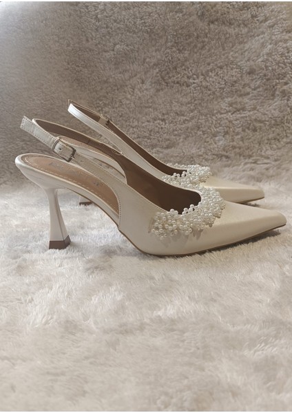 Coco Inci Taç Detaylı Siviri Burun 8 cm Ince Topuklu Gelin Ayakkabısı fırsatları