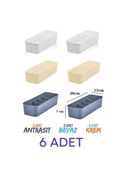 5 Bölmeli Düzenleyici, Saat, Takı, Toka, Çorap, Iç Çamaşırı Organizeri 6 Adet fiyatları