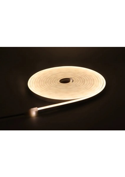 Neon LED Şerit 5metre Sıcak Beyaz LED Zincir Bandı Hortum Esnek Dekoratif Aydınlatma Işık 12V 10W