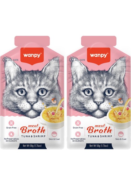 Ton Balıklı ve Karidesli Tahılsız Kedi Çorbası 50GR - 2 Adet