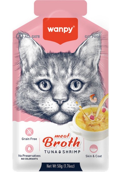 Ton Balıklı ve Karidesli Tahılsız Kedi Çorbası 50GR - 2 Adet