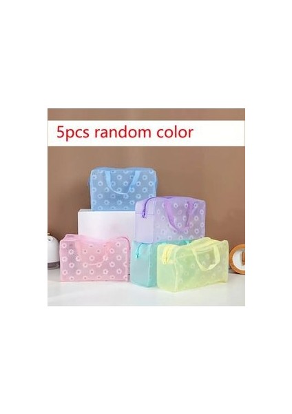 5 Adet Renkli Makyaj Çantası Organizatör Düzenleyici Çanta