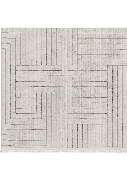 Mısra Koleksiyonu Modern Desenli Halı 5004 Kahve