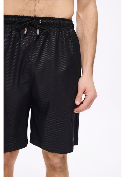 Dokulu Kumaş Siyah Erkek Kısa Havuz ve Deniz Şortu 5032 fiyatları