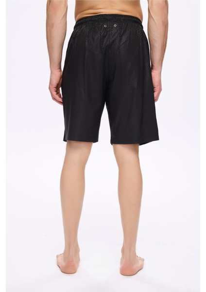Dokulu Kumaş Siyah Erkek Kısa Havuz ve Deniz Şortu 5032 fırsatları