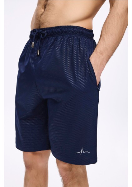 Dokulu Kumaş Lacivert Erkek Kısa Havuz ve Deniz Şortu 5032 modelleri