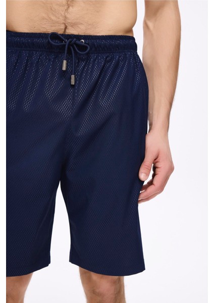 Dokulu Kumaş Lacivert Erkek Kısa Havuz ve Deniz Şortu 5032 fırsatları