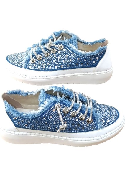 Aria 2410 Kadın Taşlı Kot Sneaker Ayakkabı Lacivert fiyatları