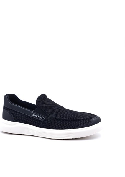 K1182 Memory Foam Erkek Tekstil Siyah Bağcıksız Loafer Ayakkabı