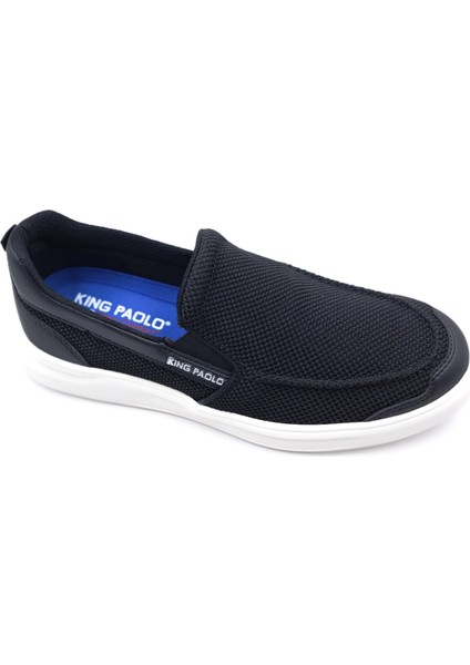 K1182 Memory Foam Erkek Tekstil Siyah Bağcıksız Loafer Ayakkabı