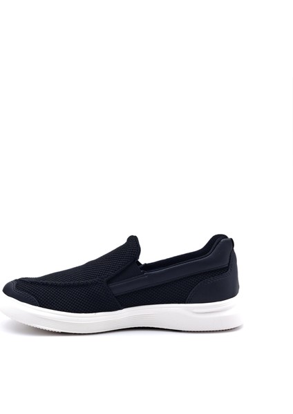 K1182 Memory Foam Erkek Tekstil Siyah Bağcıksız Loafer Ayakkabı