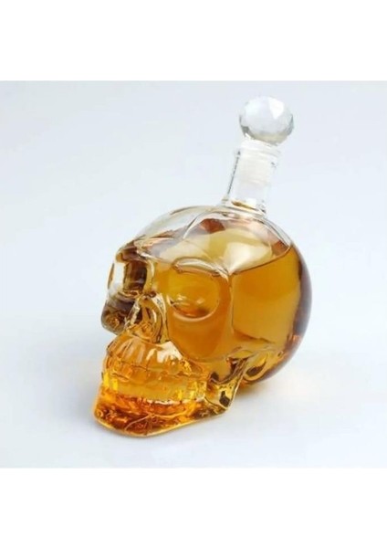 550 ml Kuru Kafa Cam Şişe Viski Likör Şarap Hediyelik Karaf Kafatası Tasarım Hediye Karafı Şişesi