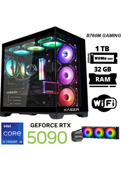X100 I9 14900KF 32GB Ddr5 Ram 1tb M.2 Nvme SSD 32GB RTX5090 Masaüstü Oyuncu Bilgisayarı