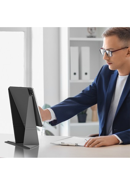 iPad Air 13 2025 M3 Kılıf Amazingthing Matte Pro Mag Folio Katlanabilir Magnetik Standlı Siyah fırsatları