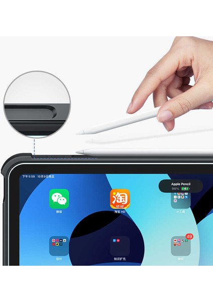 iPad Air 11 2025 M3 Kablosuz Klavyeli Kılıf Benks Multifunctional Siyah